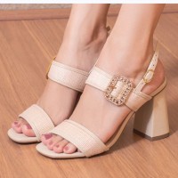 Sandália Mariotta Salto Grosso Off White