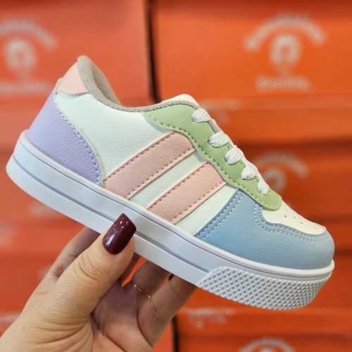 Tênis Infantil Menina Branco Color