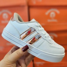 Tênis Infantil Menina Branco Metalizado - Tênis 