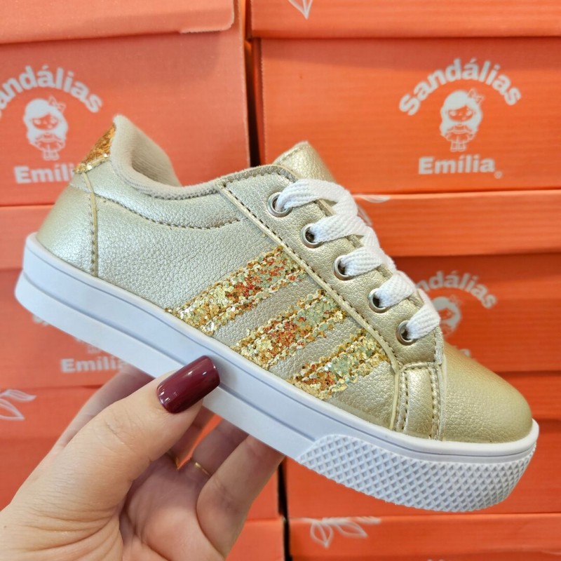 Tênis Infantil Menina Dourado - Tênis 